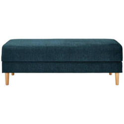 Hocker Freda mit Stauraum Velours Blau H: 48 cm