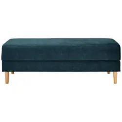 Hocker Freda Mit Stauraum Velours Blau H: 48 Cm