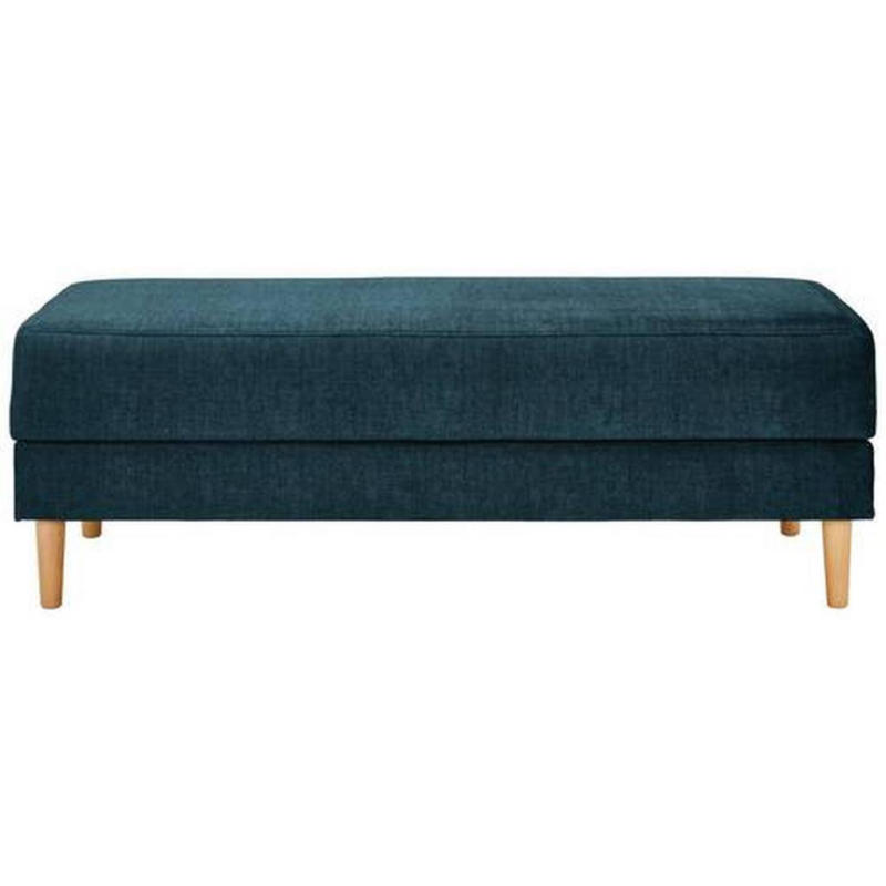 Hocker Freda mit Stauraum Velours Blau H: 48 cm