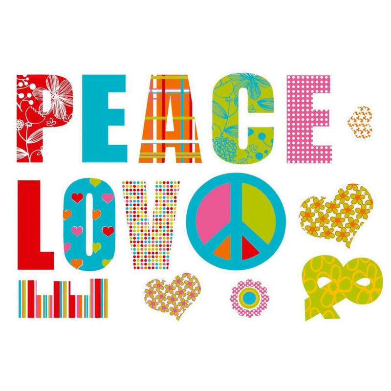 Dekosticker Love And Peace