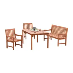 Gartenm&ouml;bel Set 4-Tlg. Santos Eukalyptusholz