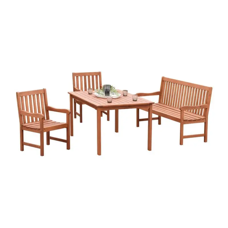 Gartenm&ouml;bel Set 4-Tlg. Santos Eukalyptusholz