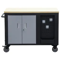Werkstattwagen 10 Schubladen Schwarz/silberfarben B: 115 Cm