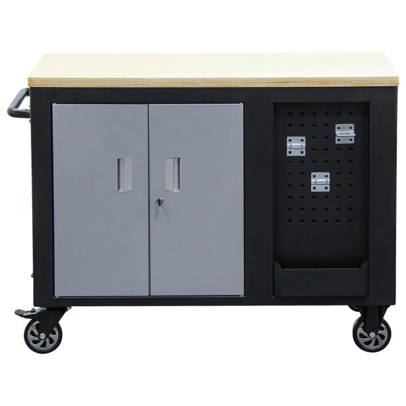 Werkstattwagen 10 Schubladen Schwarz/silberfarben B: 115 Cm