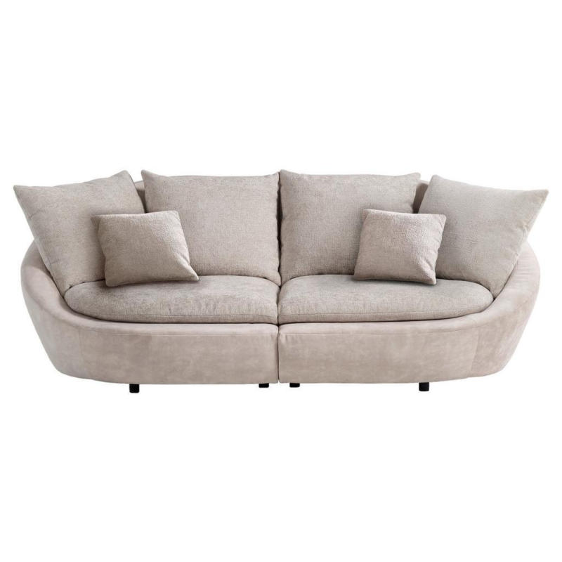 Bigsofa Maui B: 237 cm Silberfarben/Beige Chenille