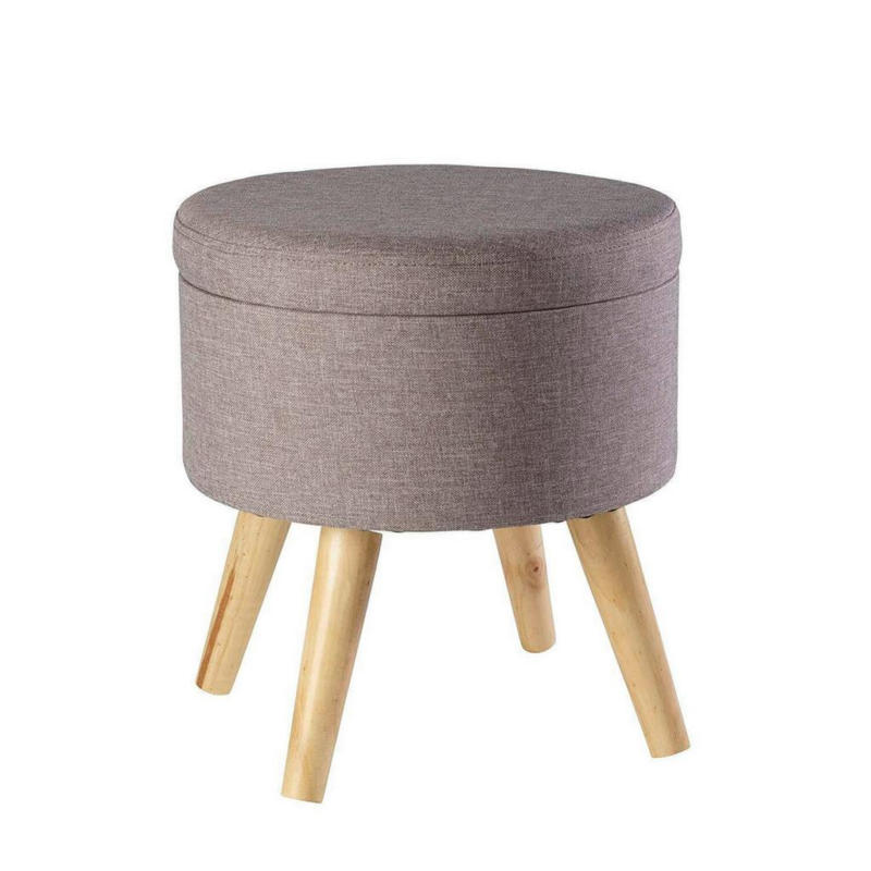 Hocker Max Grau Sitz Gepolstert H: 36 cm