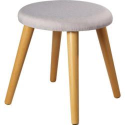 Hocker Skandi Holz Grau Sitz Gepolstert H: 42 cm