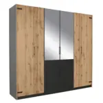 Möbelix Drehtürenschrank Mit Spiegel 226 Cm Nevada Dunkelgrau