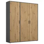 Möbelix Drehtürenschrank Voyager Grau,eiche Artisan B: 140 cm