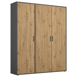 Drehtürenschrank Voyager Grau,eiche Artisan B: 140 Cm