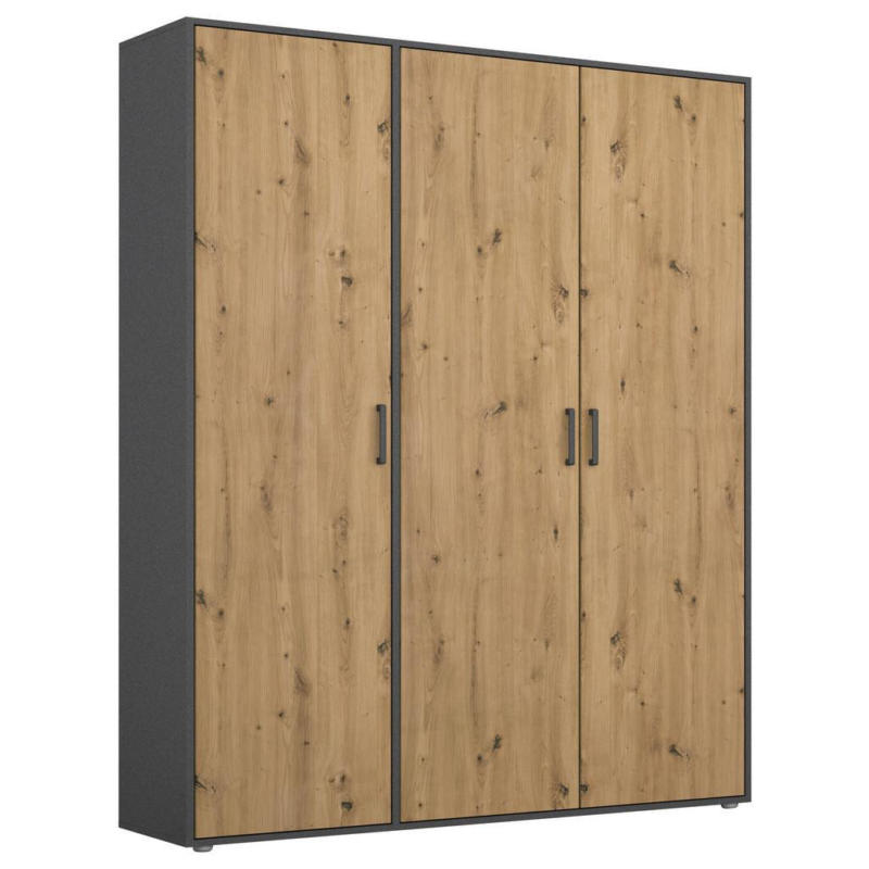 Drehtürenschrank Voyager Grau,eiche Artisan B: 140 Cm