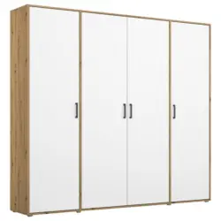 Drehtürenschrank Voyager 187 Cm Eiche Artisan,weiß