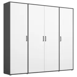 Drehtürenschrank Voyager Grau,weiß B: 187 cm