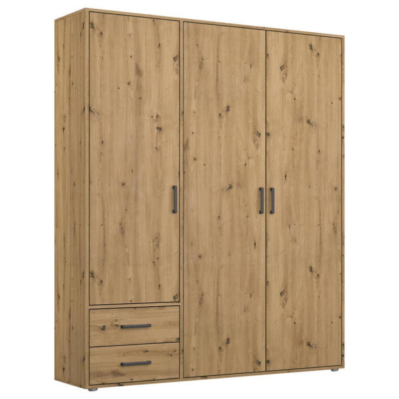 Drehtürenschrank Mit Spiegel 140 cm Voyager Eiche Artisan