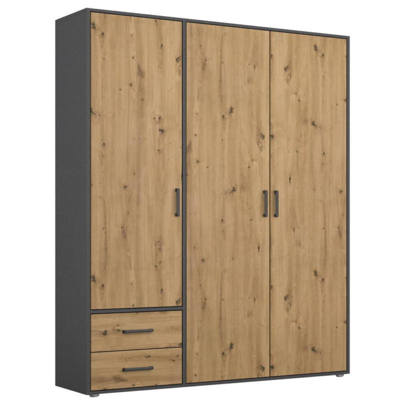 Drehtürenschrank Voyager Grau,eiche Artisan 140 Cm