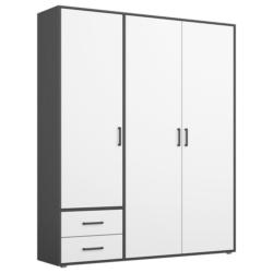 Drehtürenschrank Voyager Grau,weiß 140 cm