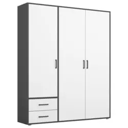 Drehtürenschrank Voyager Grau,weiß 140 cm