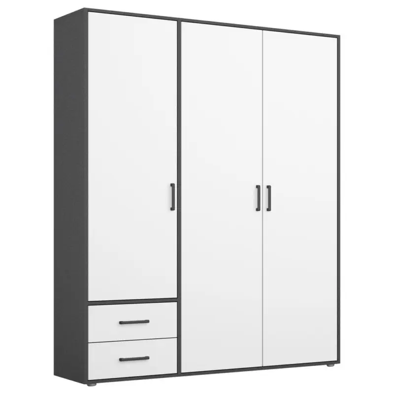 Drehtürenschrank Voyager Grau,weiß 140 cm
