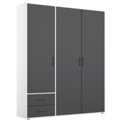 Drehtürenschrank Voyager Weiß,grau 140 cm