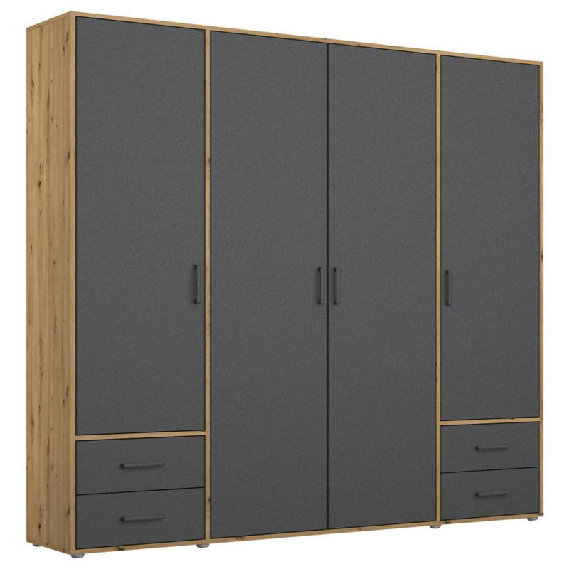 Drehtürenschrank Voyager Eiche Artisan,grau B: 187 cm