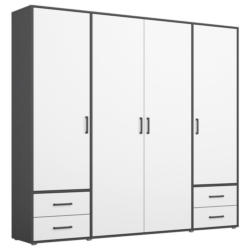 Drehtürenschrank Voyager Grau,weiß B: 187 cm