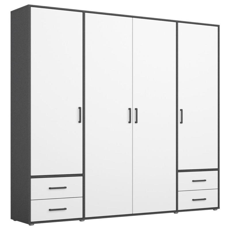 Drehtürenschrank Voyager Grau,weiß B: 187 cm