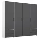 M&ouml;belix Dreht&uuml;renschrank Voyager Wei&szlig;,grau B: 187 cm