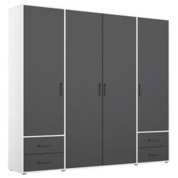 Drehtürenschrank Voyager Weiß,grau B: 187 cm