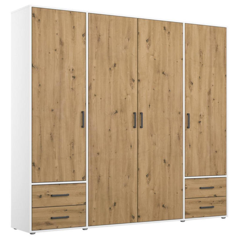 Drehtürenschrank Voyager Weiß,eiche Artisan B: 187 Cm