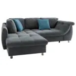 Möbelix Ecksofa mit Schlaffunktion + Zierkissen Agira, Blau