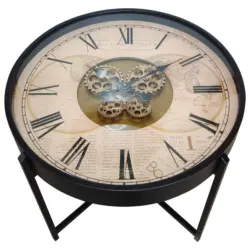 Couchtisch Rund Glas / Metall Time 1 Schwarz