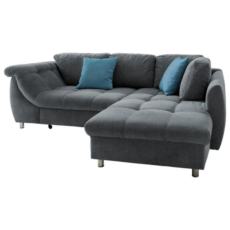 Ecksofa Schlaffunktion Agira mit Kissen Blau