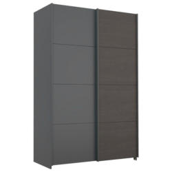 Schwebetürenschrank Quadra Grau/Schwarz B: 136 cm