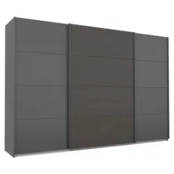 Schwebetürenschrank Quadra Grau/schwarz B: 315 Cm