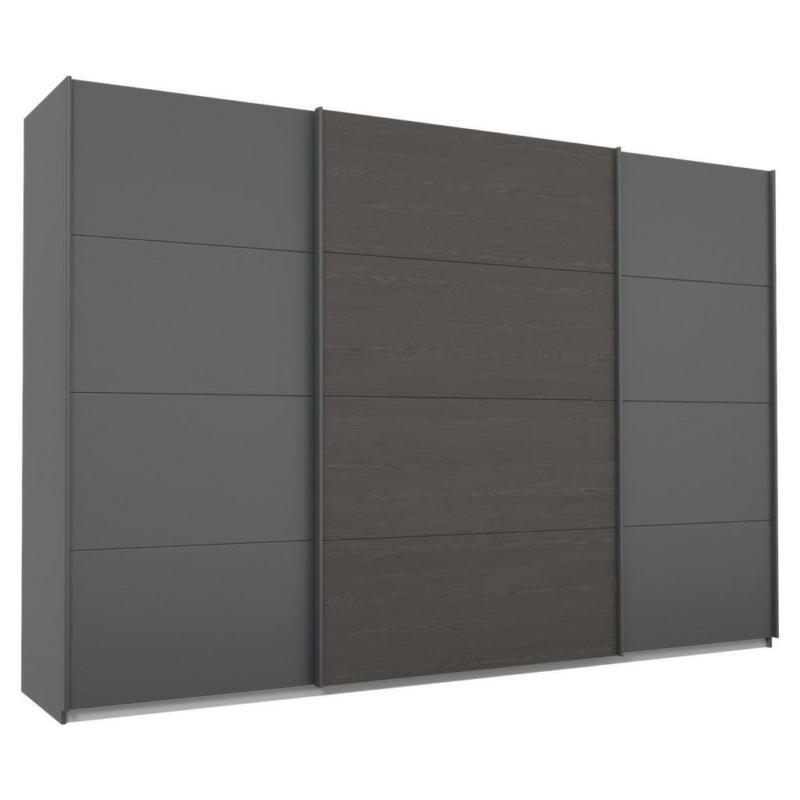 Schwebetürenschrank Quadra Grau/Schwarz B: 315 cm