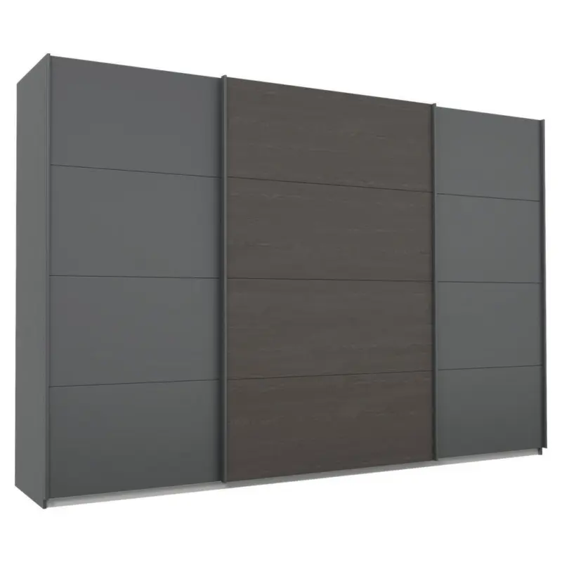 Schwebetürenschrank Quadra Grau/schwarz B: 315 Cm