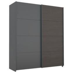 Schwebetürenschrank Quadra Grau/Schwarz B: 181 cm