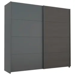 Schwebetürenschrank Quadra Grau/schwarz B: 226 Cm