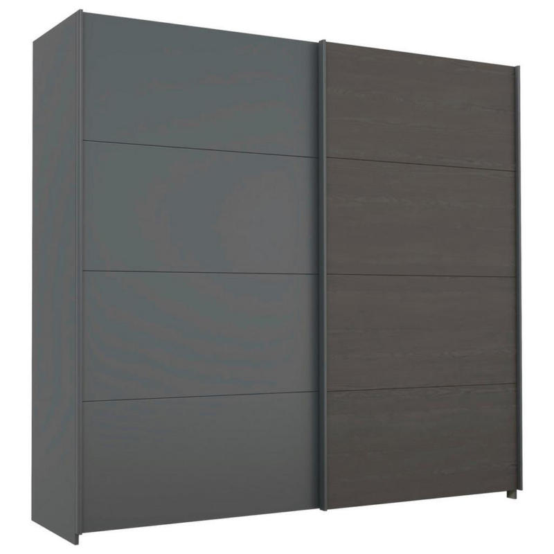 Schwebetürenschrank Quadra Grau/schwarz B: 226 Cm