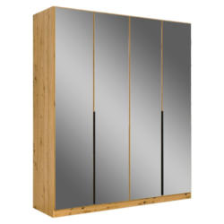 Drehtürenschrank Skyla Eiche Artisan/glas B: 181 Cm