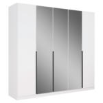 Möbelix Drehtürenschrank Skyla Weiß/Glas 226 cm