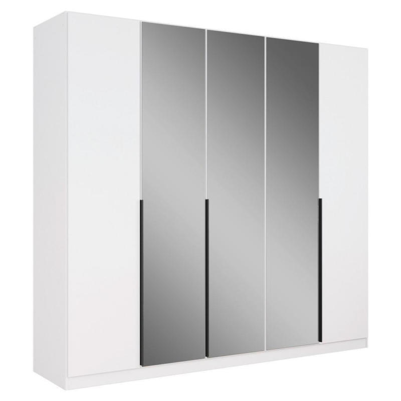 Drehtürenschrank Skyla Weiß/Glas 226 cm