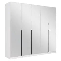 Drehtürenschrank Skyla Weiß/glas B: 226 Cm