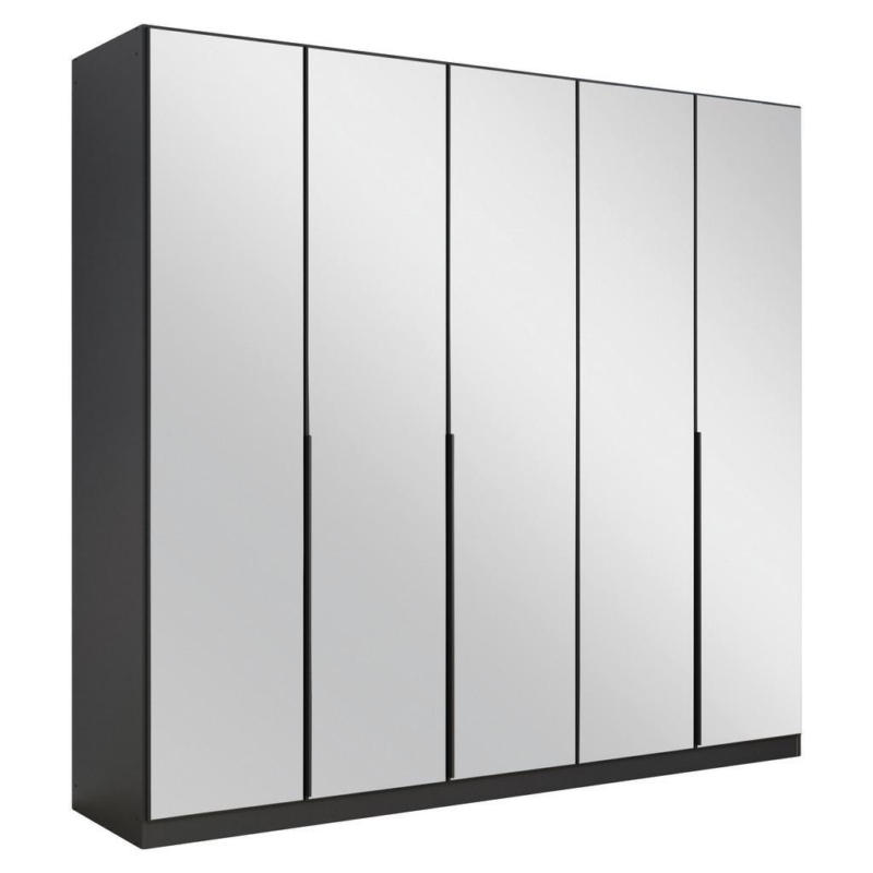 Drehtürenschrank Skyla Grau/Glas B: 226 cm