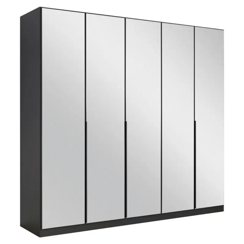 Drehtürenschrank Skyla Grau/Glas B: 226 cm