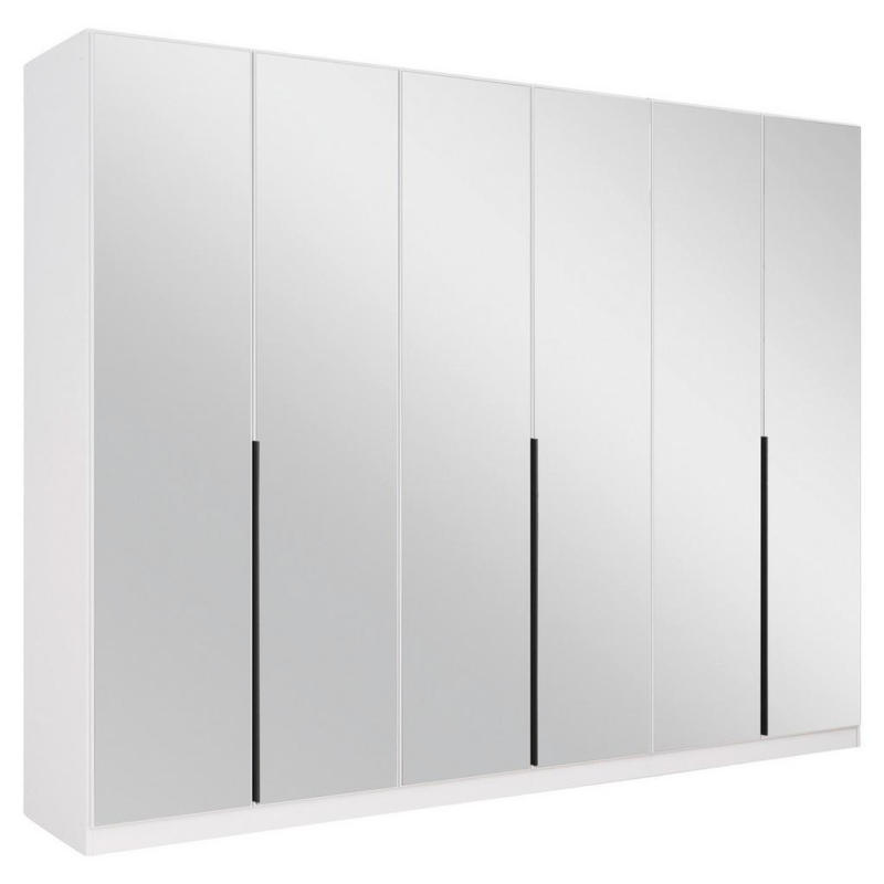 Drehtürenschrank 271 cm Skyla Weiß/Glas