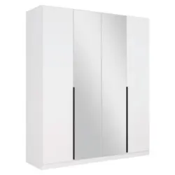 Drehtürenschrank Skyla Weiß/glas B: 181 Cm