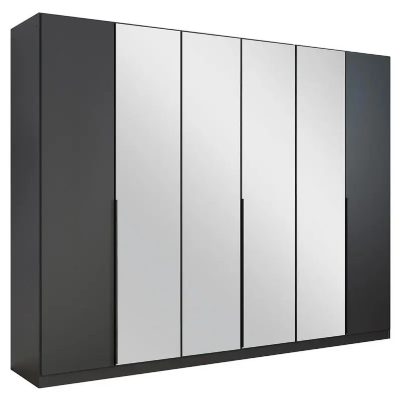 Drehtürenschrank Skyla Weiß/Glas B: 271 cm