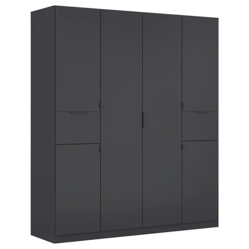 Drehtürenschrank Mit Schubladen 181 Cm Grau