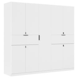 Drehtürenschrank Ticao Weiß B: 226 cm